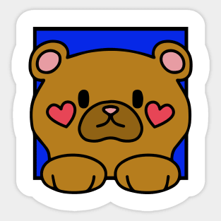 Love Cuddle Bear Baby Blue Sticker